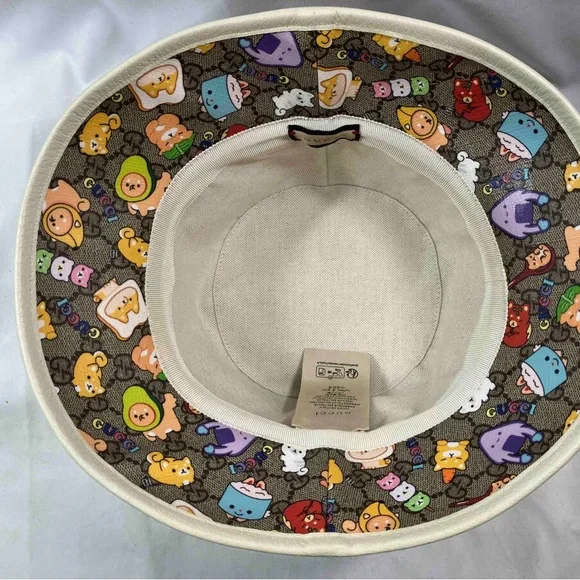 Gucci x Pikarar Kawaii GG Supreme Monogram bucket hat XXL - Picture 3 of 5